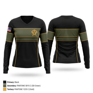Womens Long Sleeve Vneck Shirt, Jefferson County Sheriff’s Office, Police, Teamtime, Team time, sublimation, custom sports apparel, team uniforms, spirit wear, spiritwear, sports uniforms, custom shirts, team store, custom team store, fundraiser sports, apparel fundraiser