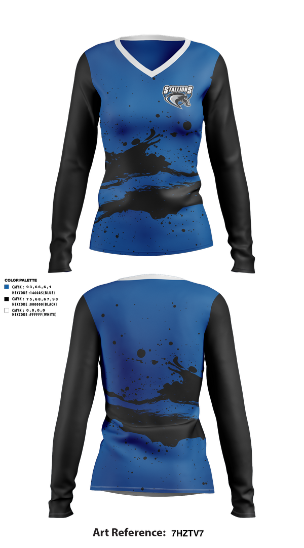 Womens Long Sleeve Vneck Shirt, Marshall Christian, , Teamtime, Team time, sublimation, custom sports apparel, team uniforms, spirit wear, spiritwear, sports uniforms, custom shirts, team store, custom team store, fundraiser sports, apparel fundraiser