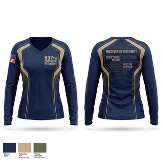 Womens Long Sleeve Vneck Shirt, 537th Engineer Detachment, Army, Teamtime, Team time, sublimation, custom sports apparel, team uniforms, spirit wear, spiritwear, sports uniforms, custom shirts, team store, custom team store, fundraiser sports, apparel fundraiser