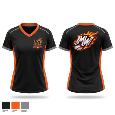 Menifee Wildfire Women's Short Sleeve V-neck Shirt - 1