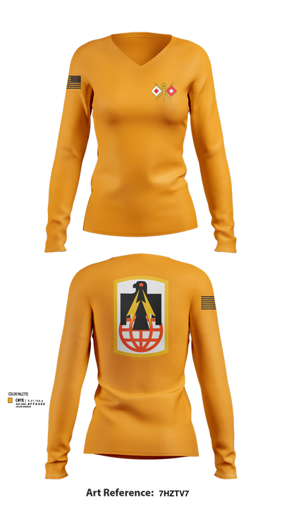 57th ESB 30195077 Women's Long Sleeve V-neck Shirt - 102