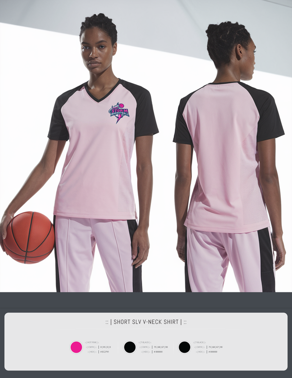 Womens Short Sleeve Vneck Shirt, Lady Storm, Women's Basketball, Teamtime, Team time, sublimation, custom sports apparel, team uniforms, spirit wear, spiritwear, sports uniforms, custom shirts, team store, custom team store, fundraiser sports, apparel fundraiser