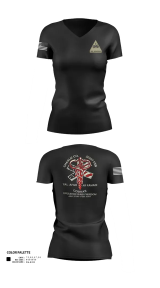 Womens Short Sleeve Vneck Shirt, Cobras, Army, Teamtime, Team time, sublimation, custom sports apparel, team uniforms, spirit wear, spiritwear, sports uniforms, custom shirts, team store, custom team store, fundraiser sports, apparel fundraiser
