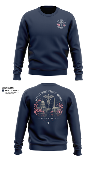 Crew Neck Sweatshirt, Base NCR Clinic, Coast Guard, Teamtime, Team time, sublimation, custom sports apparel, team uniforms, spirit wear, spiritwear, sports uniforms, custom shirts, team store, custom team store, fundraiser sports, apparel fundraiser
