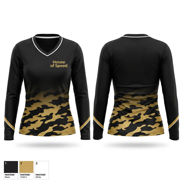 Womens Long Sleeve Vneck Shirt, House of Speed, Track & Field, Teamtime, Team time, sublimation, custom sports apparel, team uniforms, spirit wear, spiritwear, sports uniforms, custom shirts, team store, custom team store, fundraiser sports, apparel fundraiser