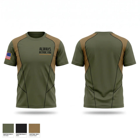 Old School Cotton Feel Shirt, Always beside you, EMS/EMT, Teamtime, Team time, sublimation, custom sports apparel, team uniforms, spirit wear, spiritwear, sports uniforms, custom shirts, team store, custom team store, fundraiser sports, apparel fundraiser