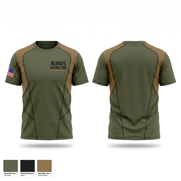 Old School Cotton Feel Shirt, Always beside you, EMS/EMT, Teamtime, Team time, sublimation, custom sports apparel, team uniforms, spirit wear, spiritwear, sports uniforms, custom shirts, team store, custom team store, fundraiser sports, apparel fundraiser
