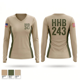 Womens Long Sleeve Vneck Shirt, HHB 2-43, Army, Teamtime, Team time, sublimation, custom sports apparel, team uniforms, spirit wear, spiritwear, sports uniforms, custom shirts, team store, custom team store, fundraiser sports, apparel fundraiser
