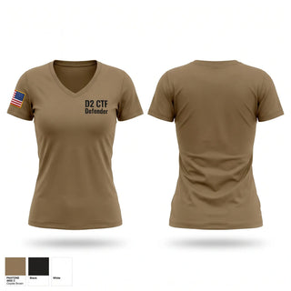 Womens Short Sleeve Vneck Shirt, D-2 CTF Defender, Army, Teamtime, Team time, sublimation, custom sports apparel, team uniforms, spirit wear, spiritwear, sports uniforms, custom shirts, team store, custom team store, fundraiser sports, apparel fundraiser