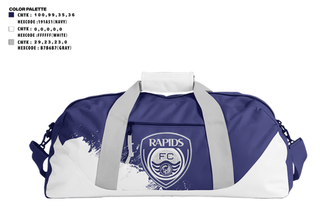 Duffle Bag, Rapids FC, Men's Soccer, Teamtime, Team time, sublimation, custom sports apparel, team uniforms, spirit wear, spiritwear, sports uniforms, custom shirts, team store, custom team store, fundraiser sports, apparel fundraiser