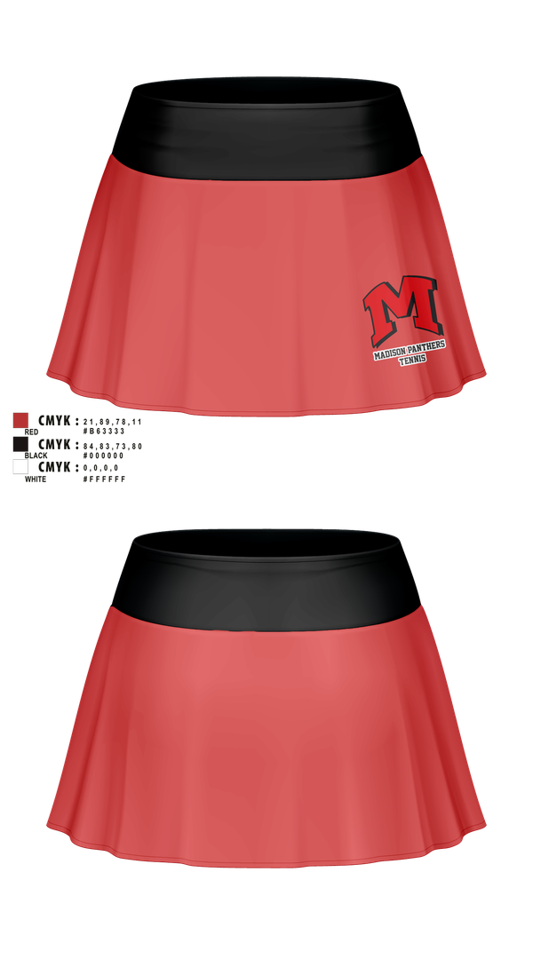 Skort, Madison Panthers Tennis, Tennis, Teamtime, Team time, sublimation, custom sports apparel, team uniforms, spirit wear, spiritwear, sports uniforms, custom shirts, team store, custom team store, fundraiser sports, apparel fundraiser