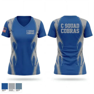 Womens Short Sleeve Vneck Shirt, C Squad Cobras, Police, Teamtime, Team time, sublimation, custom sports apparel, team uniforms, spirit wear, spiritwear, sports uniforms, custom shirts, team store, custom team store, fundraiser sports, apparel fundraiser