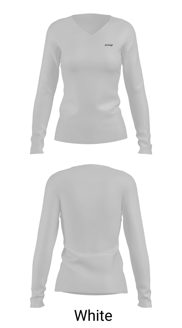 Womens Long Sleeve Vneck Shirt, Porterville Rampage 10u, Softball, Teamtime, Team time, sublimation, custom sports apparel, team uniforms, spirit wear, spiritwear, sports uniforms, custom shirts, team store, custom team store, fundraiser sports, apparel fundraiser