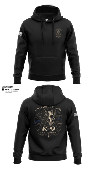 Hoodie, Williamson County K-9 Unit, Police, Teamtime, Team time, sublimation, custom sports apparel, team uniforms, spirit wear, spiritwear, sports uniforms, custom shirts, team store, custom team store, fundraiser sports, apparel fundraiser
