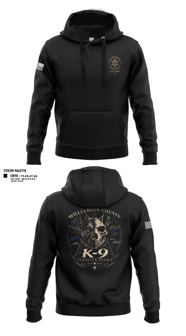 Hoodie, Williamson County K-9 Unit, Police, Teamtime, Team time, sublimation, custom sports apparel, team uniforms, spirit wear, spiritwear, sports uniforms, custom shirts, team store, custom team store, fundraiser sports, apparel fundraiser