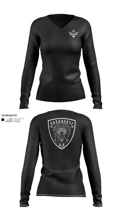 D/4-4 32543921 Women's Long Sleeve V-neck Shirt - 120