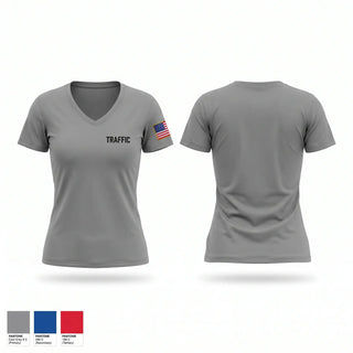 Womens Short Sleeve Vneck Shirt, Traffic Unit, Police, Teamtime, Team time, sublimation, custom sports apparel, team uniforms, spirit wear, spiritwear, sports uniforms, custom shirts, team store, custom team store, fundraiser sports, apparel fundraiser