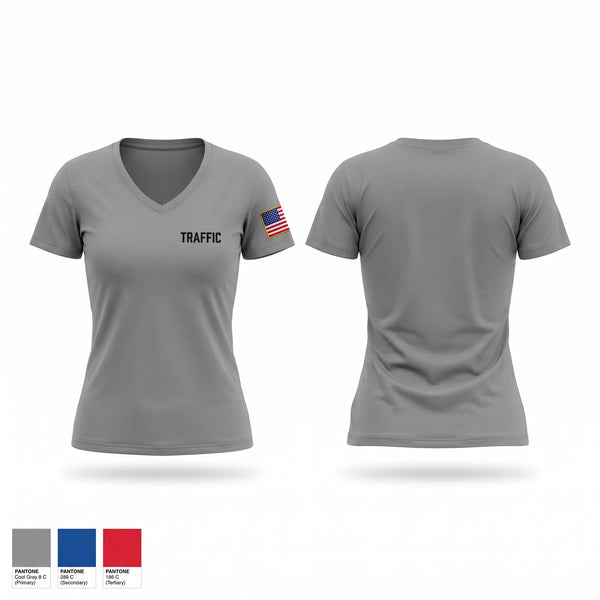 Womens Short Sleeve Vneck Shirt, Traffic Unit, Police, Teamtime, Team time, sublimation, custom sports apparel, team uniforms, spirit wear, spiritwear, sports uniforms, custom shirts, team store, custom team store, fundraiser sports, apparel fundraiser