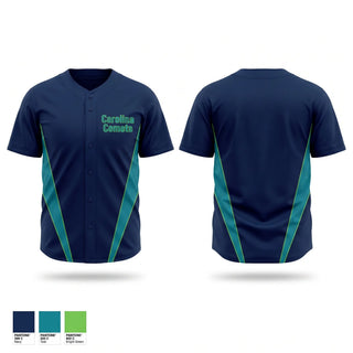 Full Button Baseball Jersey, Carolina Comets, Baseball, Teamtime, Team time, sublimation, custom sports apparel, team uniforms, spirit wear, spiritwear, sports uniforms, custom shirts, team store, custom team store, fundraiser sports, apparel fundraiser