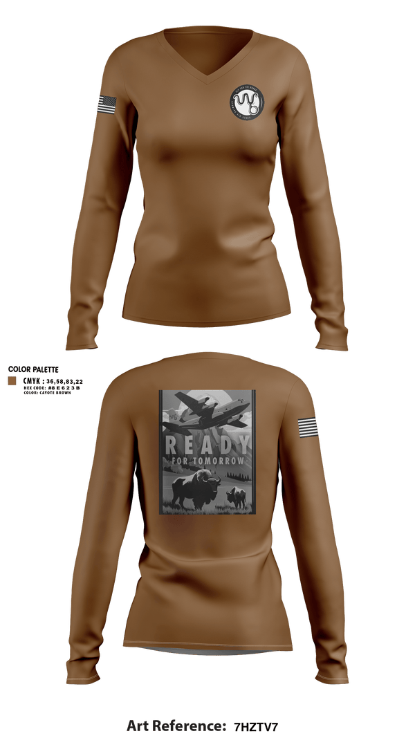 Womens Long Sleeve Vneck Shirt, 153rd R&R, Air Force, Teamtime, Team time, sublimation, custom sports apparel, team uniforms, spirit wear, spiritwear, sports uniforms, custom shirts, team store, custom team store, fundraiser sports, apparel fundraiser