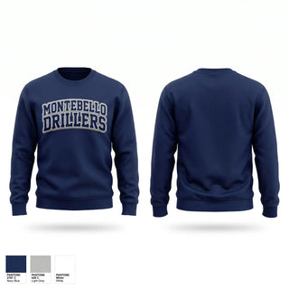 Crew Neck Sweatshirt, Montebello Drillers, Baseball, Teamtime, Team time, sublimation, custom sports apparel, team uniforms, spirit wear, spiritwear, sports uniforms, custom shirts, team store, custom team store, fundraiser sports, apparel fundraiser