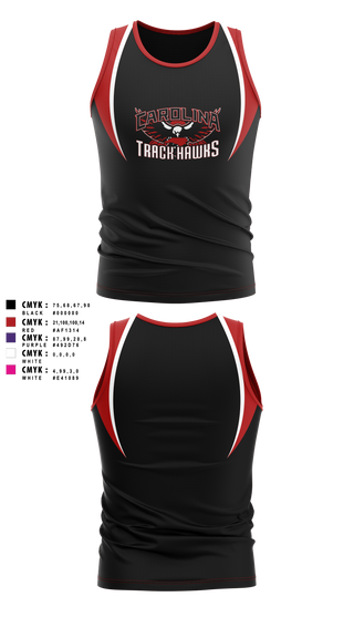 Mens Track Singlet, Carolina Track Hawks, Track & Field, Teamtime, Team time, sublimation, custom sports apparel, team uniforms, spirit wear, spiritwear, sports uniforms, custom shirts, team store, custom team store, fundraiser sports, apparel fundraiser
