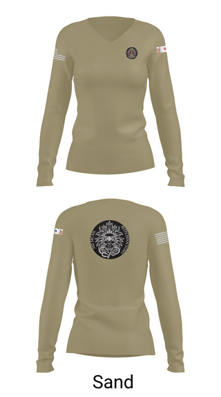 Womens Long Sleeve Vneck Shirt, , Army, Teamtime, Team time, sublimation, custom sports apparel, team uniforms, spirit wear, spiritwear, sports uniforms, custom shirts, team store, custom team store, fundraiser sports, apparel fundraiser
