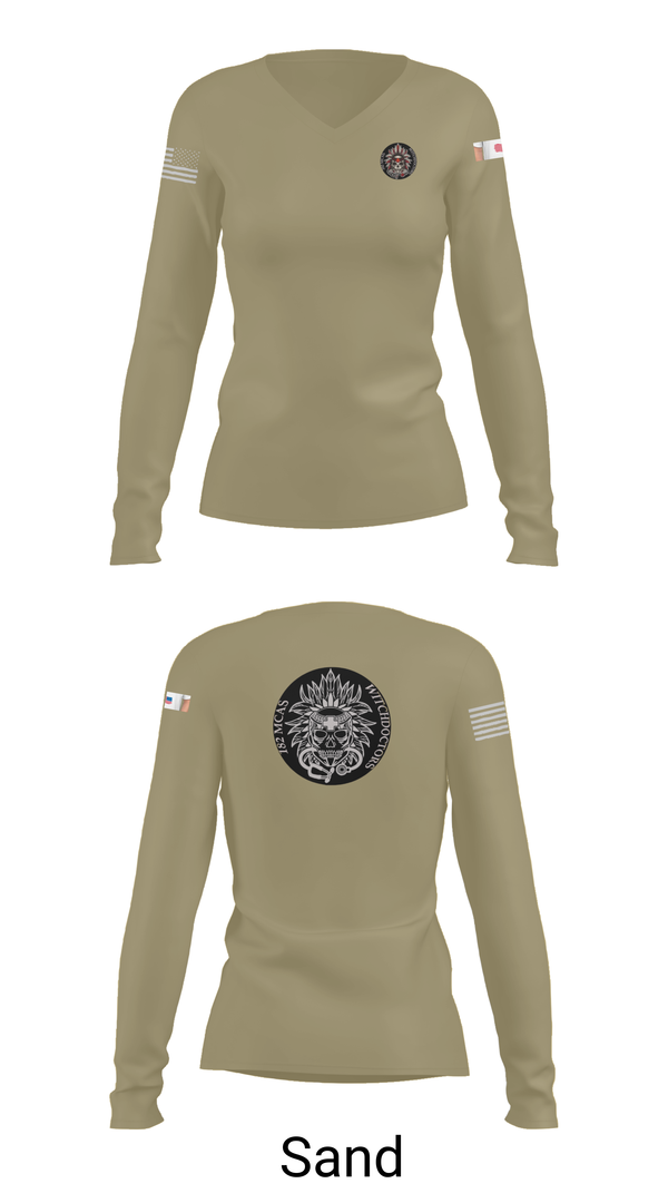 Womens Long Sleeve Vneck Shirt, , Army, Teamtime, Team time, sublimation, custom sports apparel, team uniforms, spirit wear, spiritwear, sports uniforms, custom shirts, team store, custom team store, fundraiser sports, apparel fundraiser