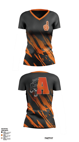 Womens Short Sleeve Vneck Shirt, Alma panthers, Women's Basketball, Teamtime, Team time, sublimation, custom sports apparel, team uniforms, spirit wear, spiritwear, sports uniforms, custom shirts, team store, custom team store, fundraiser sports, apparel fundraiser