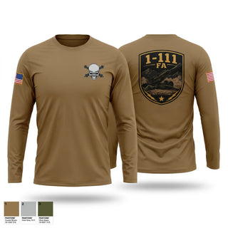 Long Sleeve Performance Shirt, 1-111FA C BTRY, Army, Teamtime, Team time, sublimation, custom sports apparel, team uniforms, spirit wear, spiritwear, sports uniforms, custom shirts, team store, custom team store, fundraiser sports, apparel fundraiser