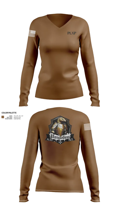 PLXP PLT Pangolins 58795732 Women's Long Sleeve V-neck Shirt - 30