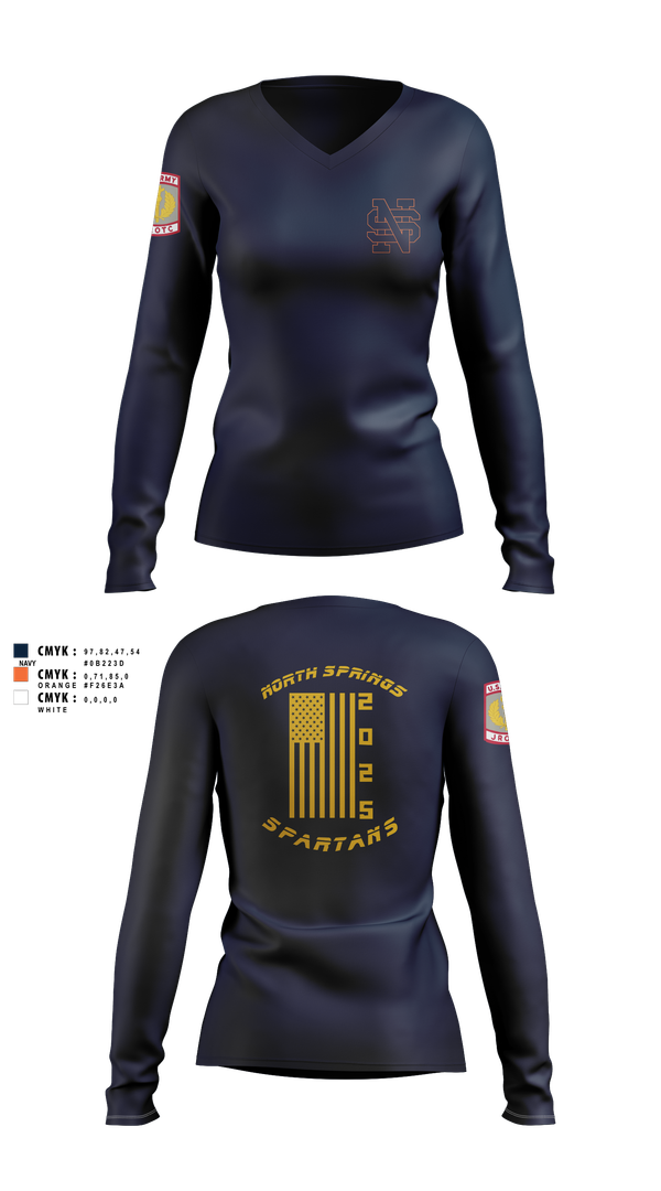 Womens Long Sleeve Vneck Shirt, Spartans, Cross Country, Teamtime, Team time, sublimation, custom sports apparel, team uniforms, spirit wear, spiritwear, sports uniforms, custom shirts, team store, custom team store, fundraiser sports, apparel fundraiser