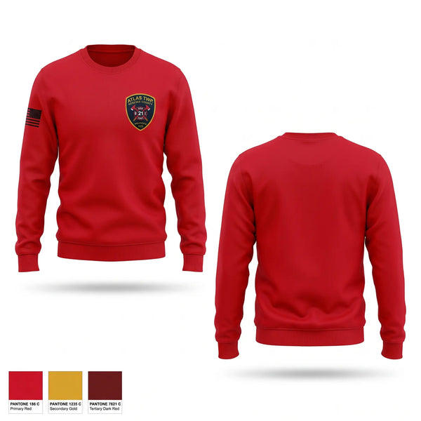 Crew Neck Sweatshirt, Atlas Township Fire Department, Fire Department, Teamtime, Team time, sublimation, custom sports apparel, team uniforms, spirit wear, spiritwear, sports uniforms, custom shirts, team store, custom team store, fundraiser sports, apparel fundraiser