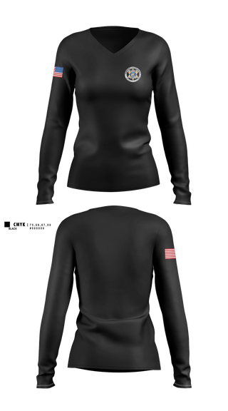 Womens Long Sleeve Vneck Shirt, Marathon County Sheriff, Police, Teamtime, Team time, sublimation, custom sports apparel, team uniforms, spirit wear, spiritwear, sports uniforms, custom shirts, team store, custom team store, fundraiser sports, apparel fundraiser
