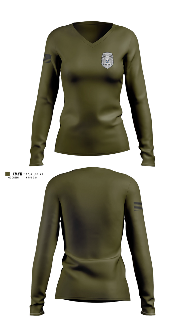 Womens Long Sleeve Vneck Shirt, Police, Police, Teamtime, Team time, sublimation, custom sports apparel, team uniforms, spirit wear, spiritwear, sports uniforms, custom shirts, team store, custom team store, fundraiser sports, apparel fundraiser