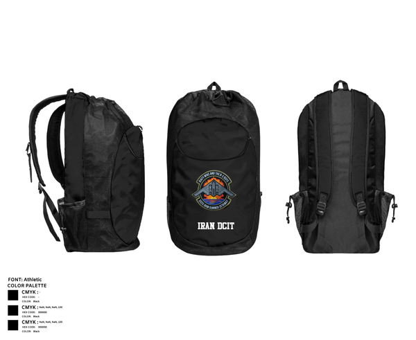 Gear Bag, Iran DCIT, Army, Teamtime, Team time, sublimation, custom sports apparel, team uniforms, spirit wear, spiritwear, sports uniforms, custom shirts, team store, custom team store, fundraiser sports, apparel fundraiser