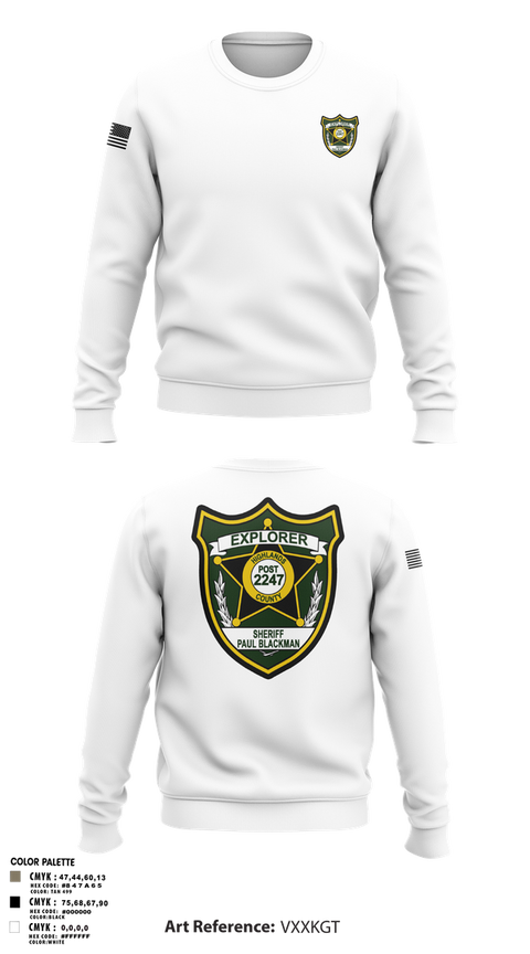Crew Neck Sweatshirt, Explorer Post 2247, , Teamtime, Team time, sublimation, custom sports apparel, team uniforms, spirit wear, spiritwear, sports uniforms, custom shirts, team store, custom team store, fundraiser sports, apparel fundraiser