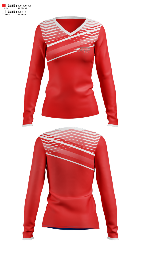 Womens Long Sleeve Vneck Shirt, Erwin Warrior Golf, Golf, Teamtime, Team time, sublimation, custom sports apparel, team uniforms, spirit wear, spiritwear, sports uniforms, custom shirts, team store, custom team store, fundraiser sports, apparel fundraiser