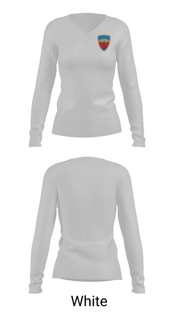 Womens Long Sleeve Vneck Shirt, HHC, 155th CSSB, Army, Teamtime, Team time, sublimation, custom sports apparel, team uniforms, spirit wear, spiritwear, sports uniforms, custom shirts, team store, custom team store, fundraiser sports, apparel fundraiser