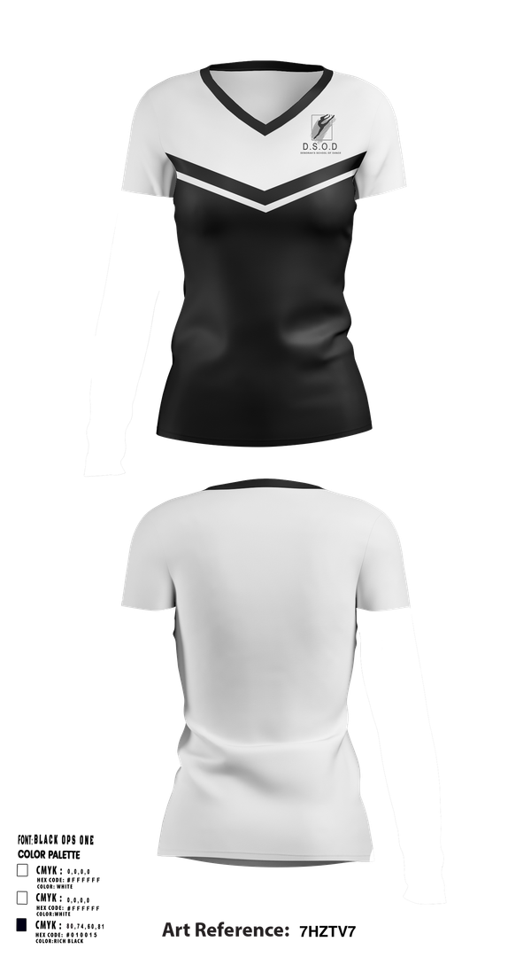 Womens Short Sleeve Vneck Shirt, Deborah's School of Dance, , Teamtime, Team time, sublimation, custom sports apparel, team uniforms, spirit wear, spiritwear, sports uniforms, custom shirts, team store, custom team store, fundraiser sports, apparel fundraiser