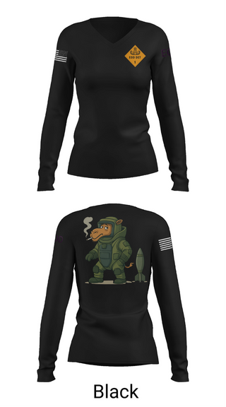 Womens Long Sleeve Vneck Shirt, 1st EOD DET, , Teamtime, Team time, sublimation, custom sports apparel, team uniforms, spirit wear, spiritwear, sports uniforms, custom shirts, team store, custom team store, fundraiser sports, apparel fundraiser