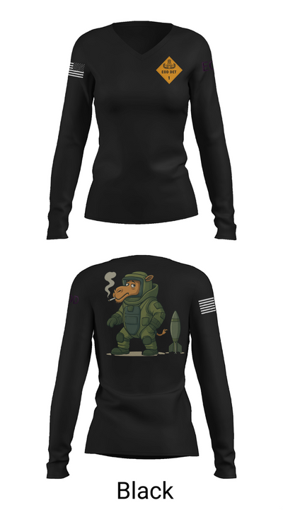 1st EOD DET 18111177 Women's Long Sleeve V-neck Shirt - 37