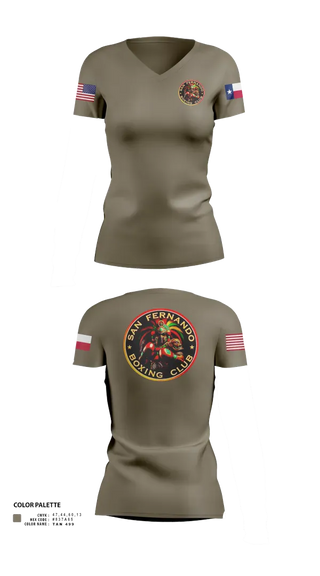 Womens Short Sleeve Vneck Shirt, San Fernando Boxing Club, Spirit Store, Teamtime, Team time, sublimation, custom sports apparel, team uniforms, spirit wear, spiritwear, sports uniforms, custom shirts, team store, custom team store, fundraiser sports, apparel fundraiser