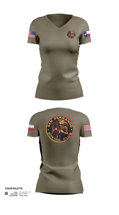 San Fernando Boxing Club 92427997 Women's Short Sleeve V-neck Shirt - 211