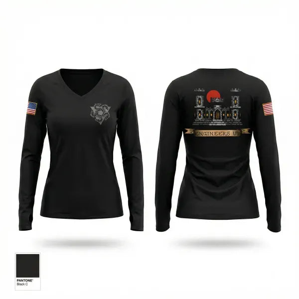 Womens Long Sleeve Vneck Shirt, 100th MRBC, Army, Teamtime, Team time, sublimation, custom sports apparel, team uniforms, spirit wear, spiritwear, sports uniforms, custom shirts, team store, custom team store, fundraiser sports, apparel fundraiser