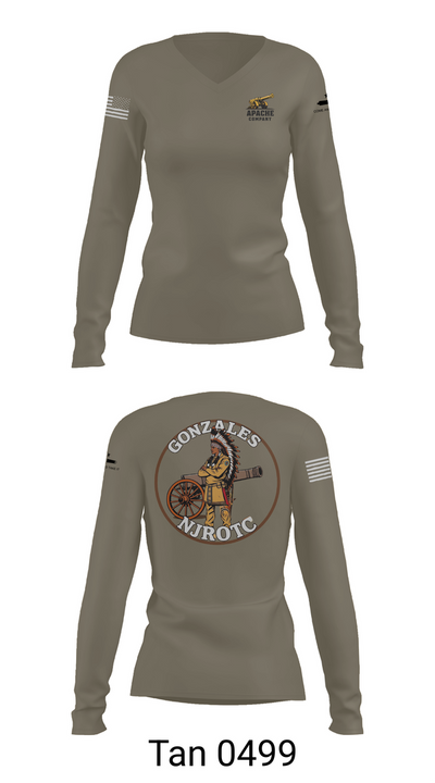 NJROTC Apache Company 29120146 Women's Long Sleeve V-neck Shirt - 73