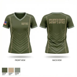 Womens Short Sleeve Vneck Shirt, San Benito County Sheriff’s Office, Police, Teamtime, Team time, sublimation, custom sports apparel, team uniforms, spirit wear, spiritwear, sports uniforms, custom shirts, team store, custom team store, fundraiser sports, apparel fundraiser
