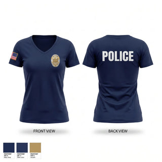 Womens Short Sleeve Vneck Shirt, Pottsville police department, Police, Teamtime, Team time, sublimation, custom sports apparel, team uniforms, spirit wear, spiritwear, sports uniforms, custom shirts, team store, custom team store, fundraiser sports, apparel fundraiser
