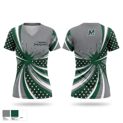Central Utah Mavericks Women's Short Sleeve V-neck Shirt - 1