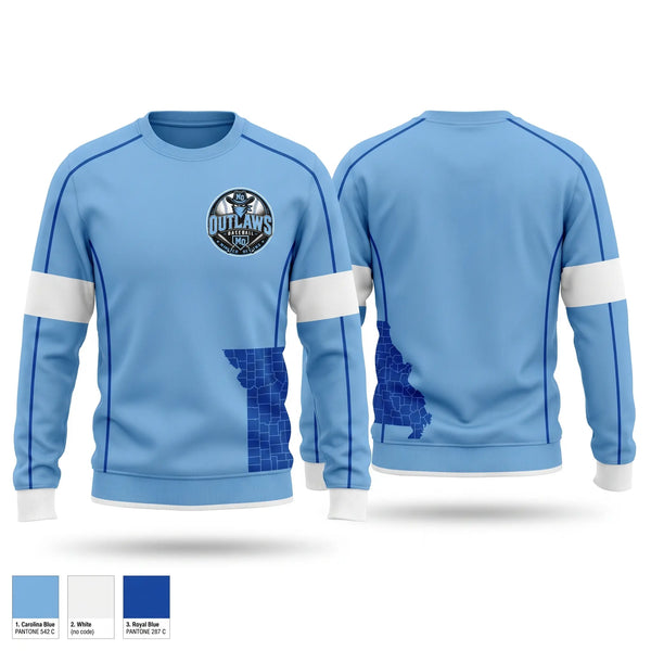 Crew Neck Sweatshirt, Munford Outlaws, Baseball, Teamtime, Team time, sublimation, custom sports apparel, team uniforms, spirit wear, spiritwear, sports uniforms, custom shirts, team store, custom team store, fundraiser sports, apparel fundraiser